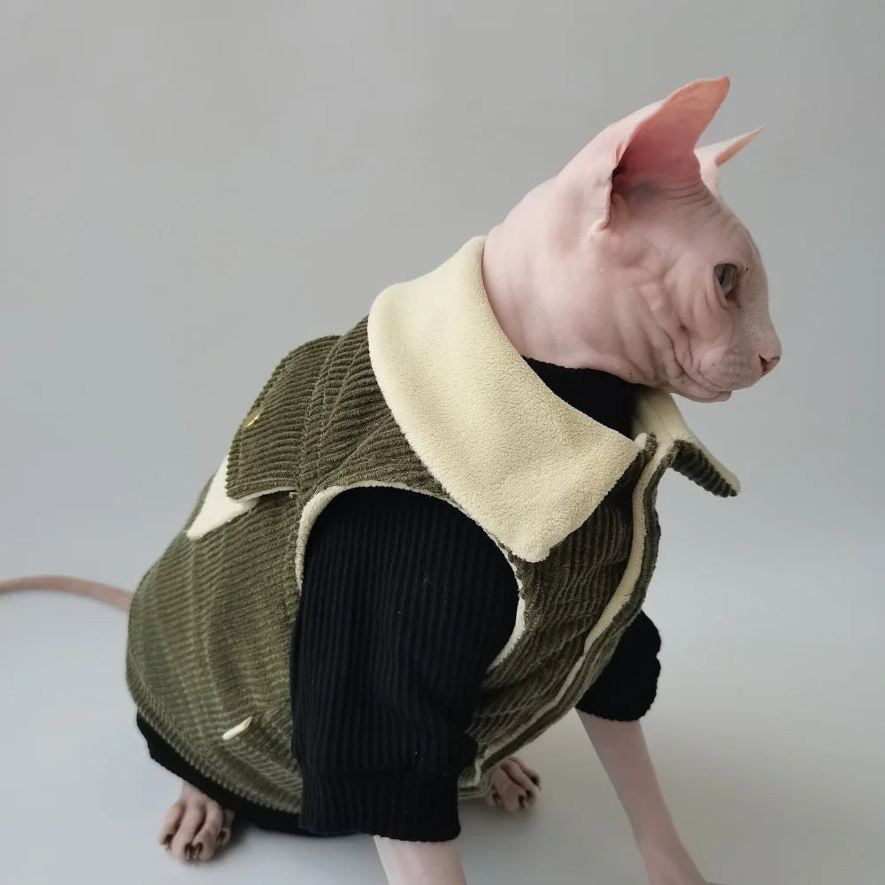 Sphynx Cat Clothes - Warm Velvet Winter Jacket