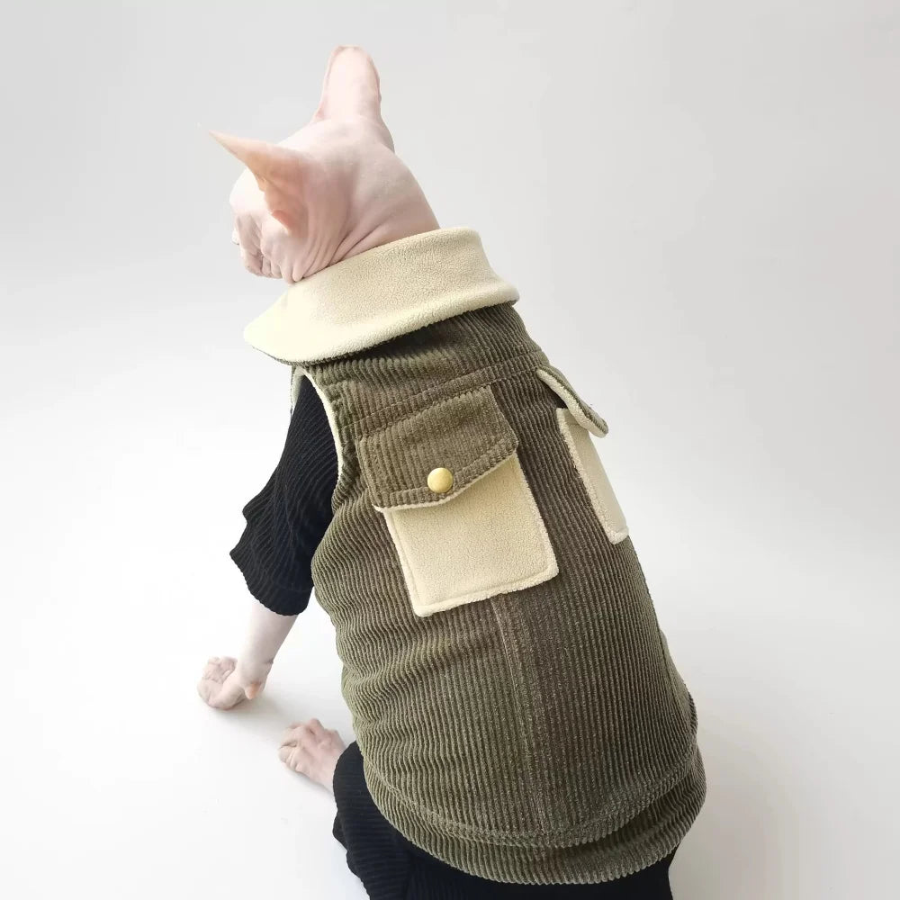 Sphynx Cat Clothes - Warm Velvet Winter Jacket