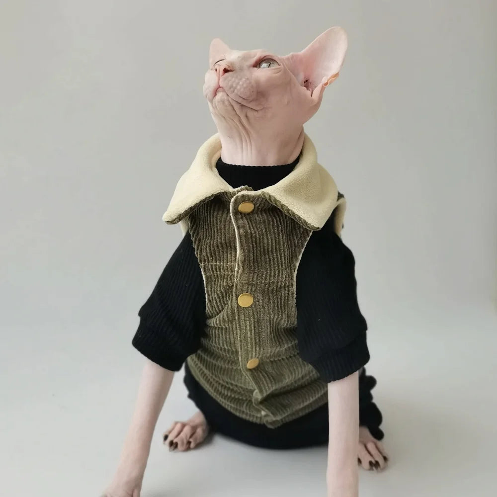Sphynx Cat Clothes - Warm Velvet Winter Jacket
