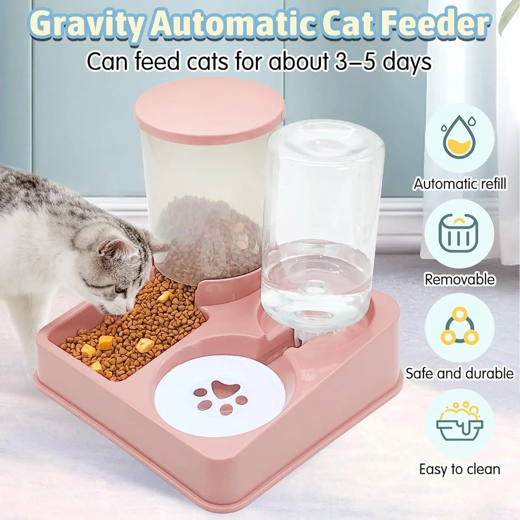 Automatic Cat Water Food Dispenser 2-in-1